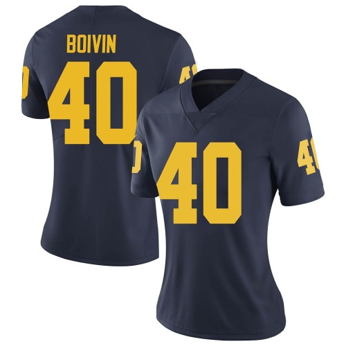 Christian Boivin Michigan Wolverines Women's NCAA #40 Navy Limited Brand Jordan College Stitched Football Jersey HJQ1454YY